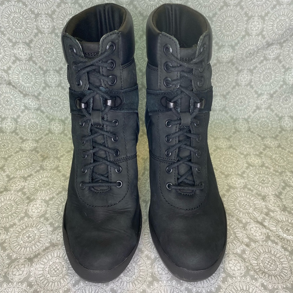 Black Timberland 6 inch booties, Size 7.5